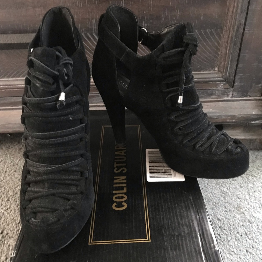 Collin Stuart Corset Suede Black Booties